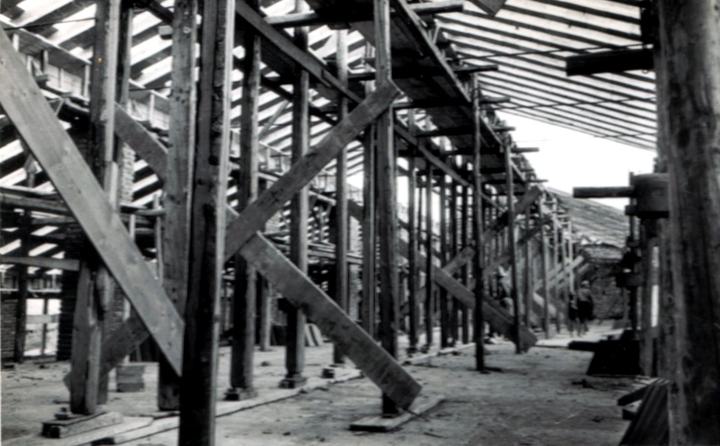 Struttura in legno di un cantiere storico